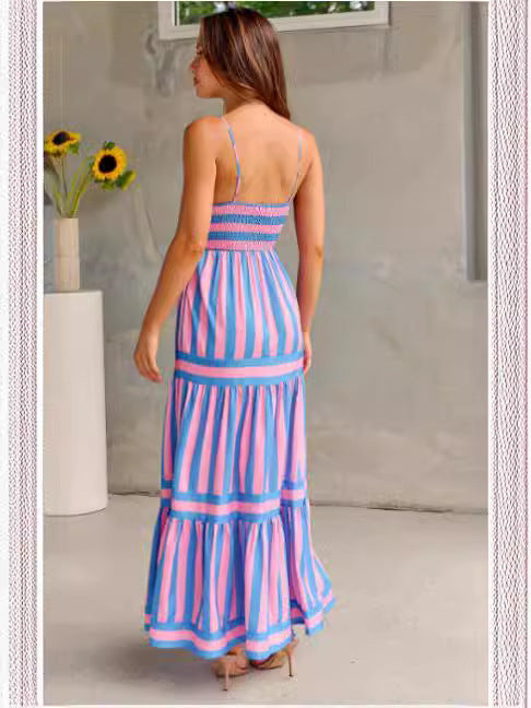 Shannon - Striped Maxi Dress with Pockets