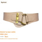 Women's Circular Buckle Leather Belt - Adjustable Two-Layer Cowhide Design - ComfyNude