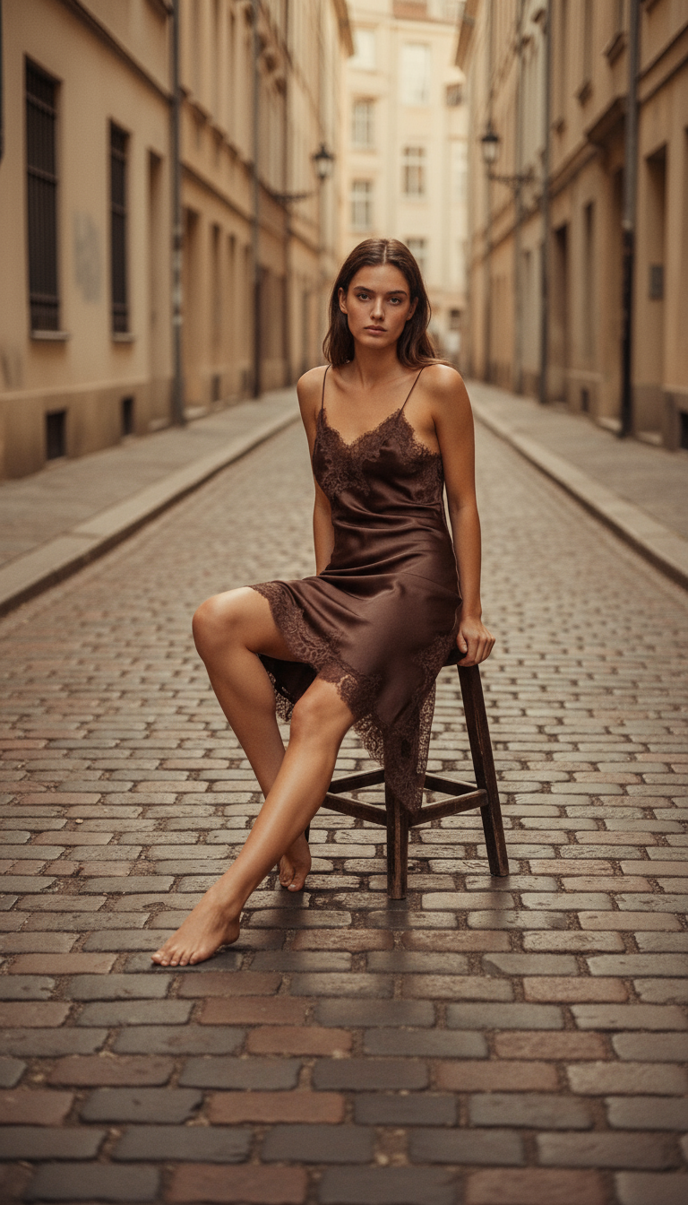 Lacey - Asymmetric Suspender Dress